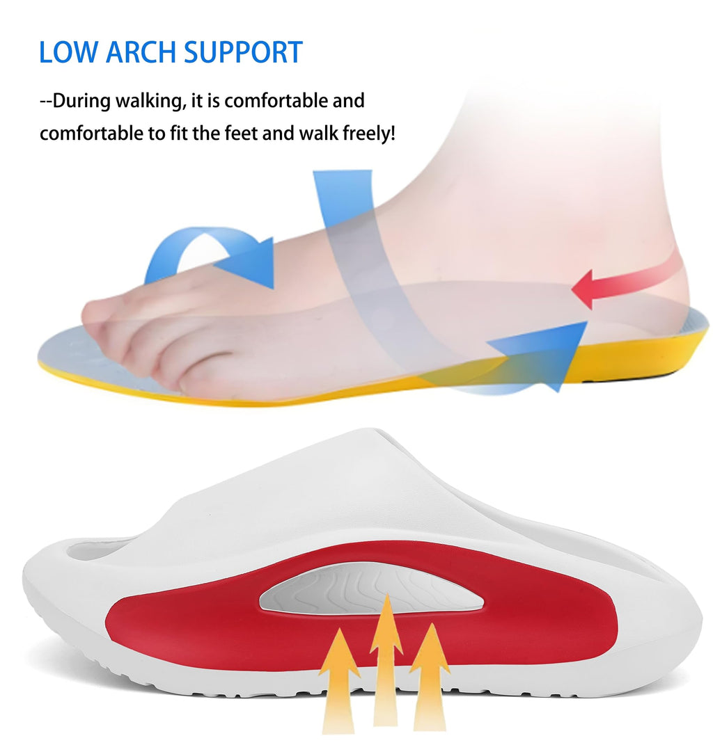 Meik Mangni Platform Slide Sandals Non-Slip Lightweight White Size 8-8.5W/7-8M