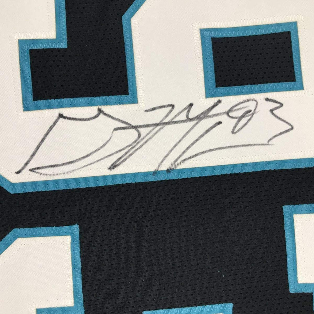 Framed Autographed/Signed Gerald McCoy 35x39 Carolina Black Football Jersey Beckett BAS COA