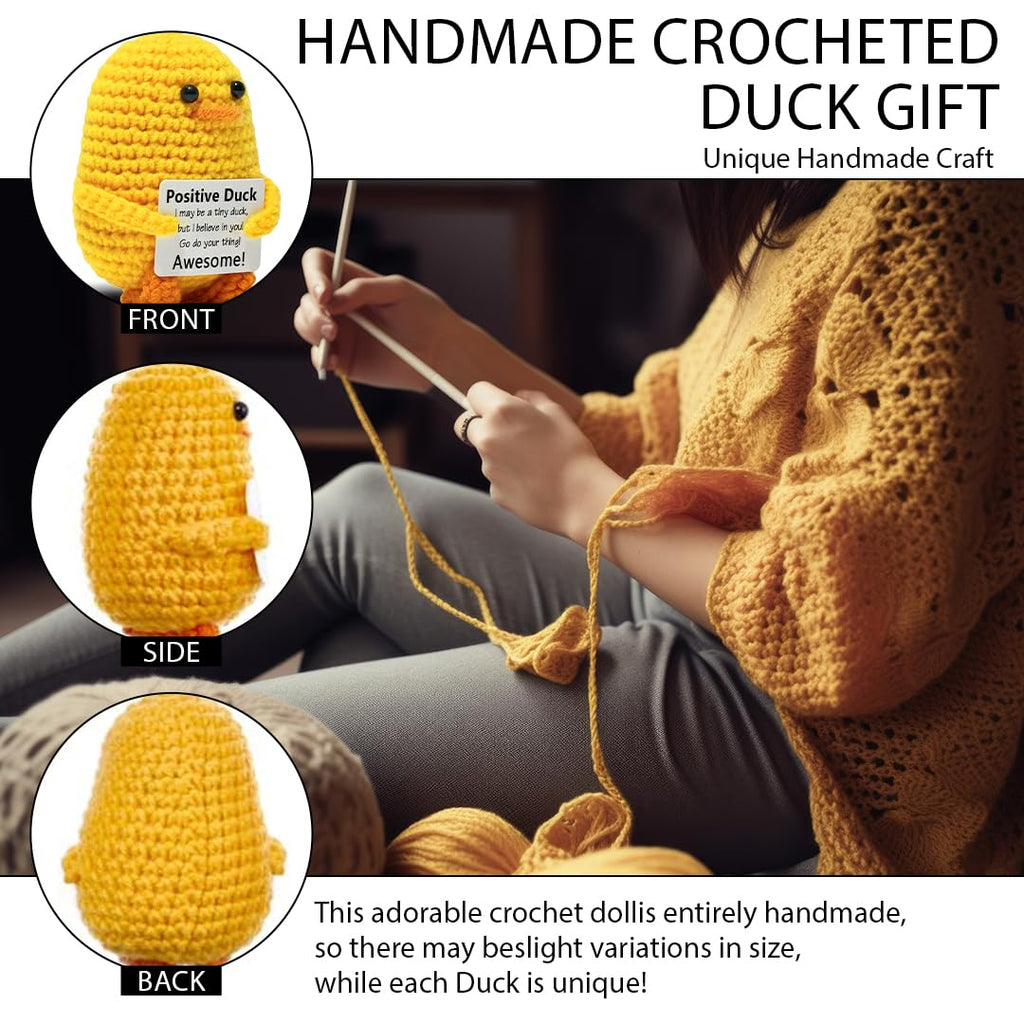 VKYN Handmade Multicolour Crochet Duck Inspirational Mental Health Decor