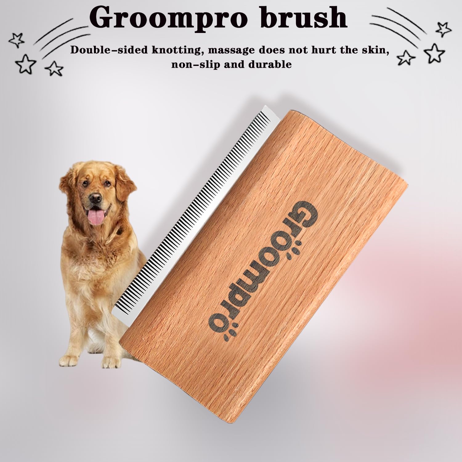 Groompro Deshedding Brush Dog & Cat Hair Removal Tool L 5.3 inch