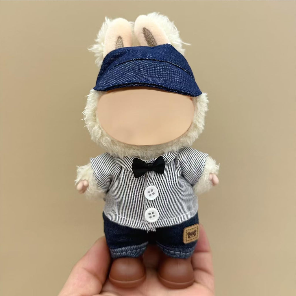FUEMEILY LABUBU Doll Clothes 3 Sets Handmade Adjustable Kawaii Outfits Size 17cm