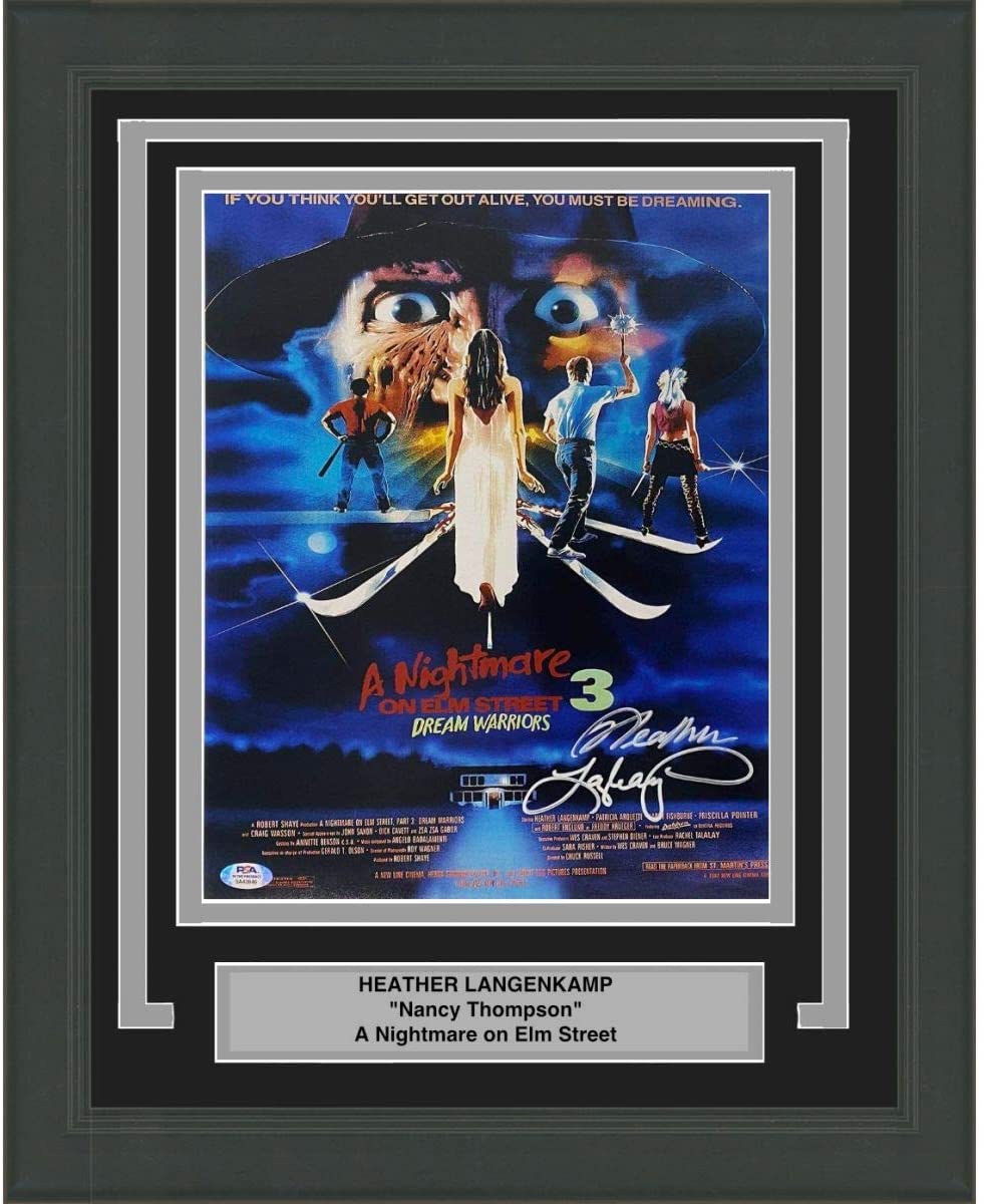 Framed Autographed/Signed Heather Langenkamp A Nightmare on Elm Street 3 11x14 Movie Poster Photo PSA/DNA COA