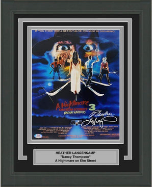Framed Autographed/Signed Heather Langenkamp A Nightmare on Elm Street 3 11x14 Movie Poster Photo PSA/DNA COA