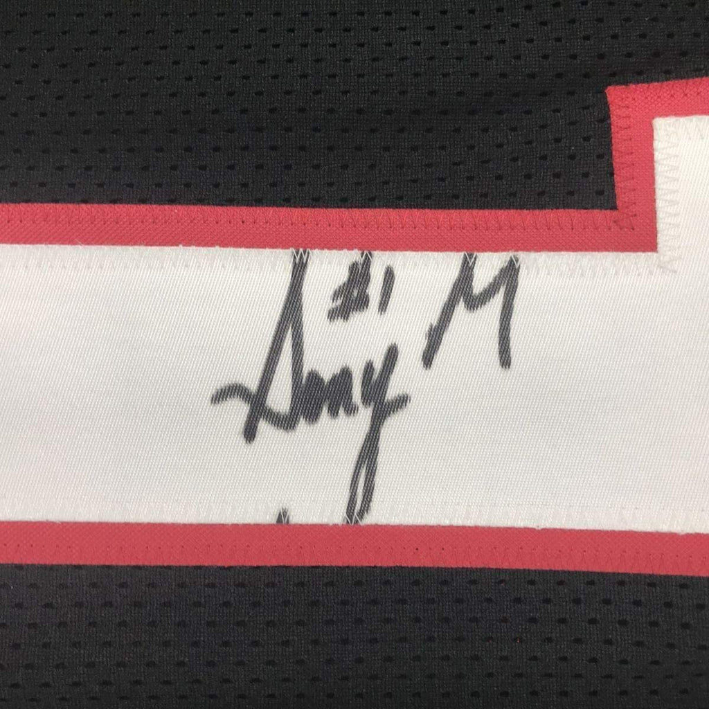 Framed Autographed/Signed Sony Michel 35x39 Georgia Black College Football Jersey JSA COA
