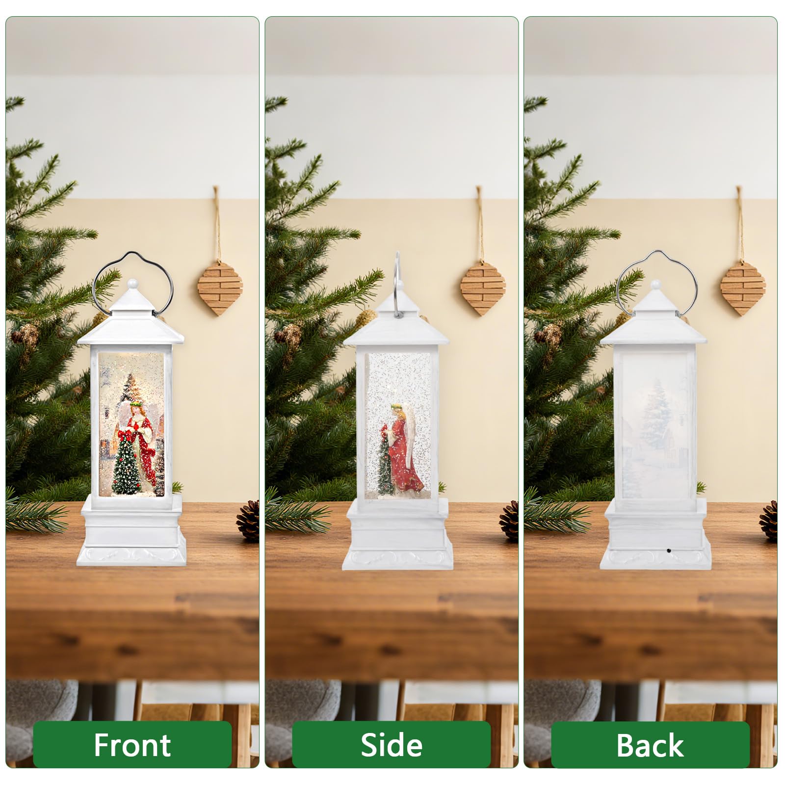 Little Glee Christmas Lantern LED Music Holiday Decoration Angel Tree Resin