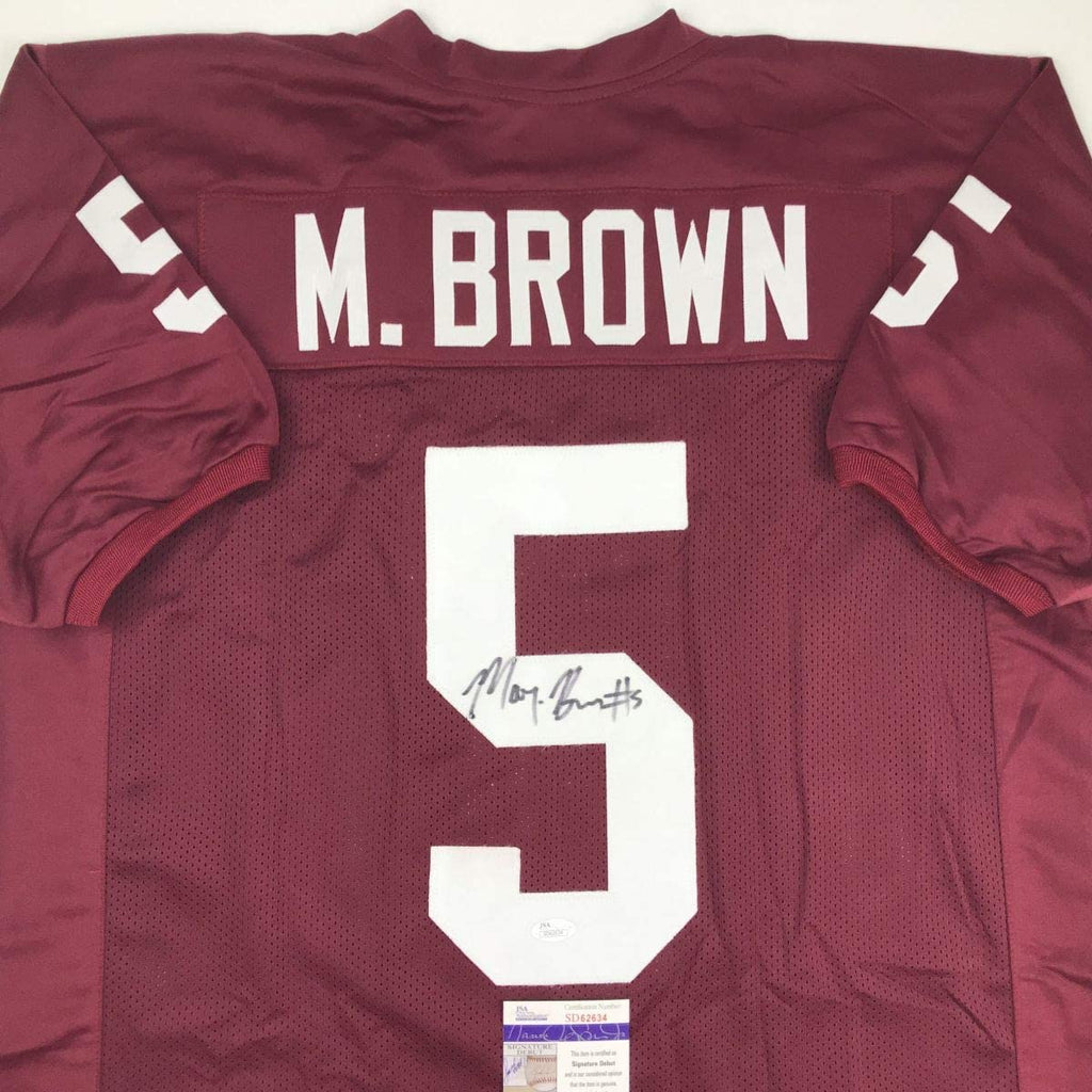 Autographed/Signed Marquise Brown Oklahoma Red College Football Jersey JSA COA