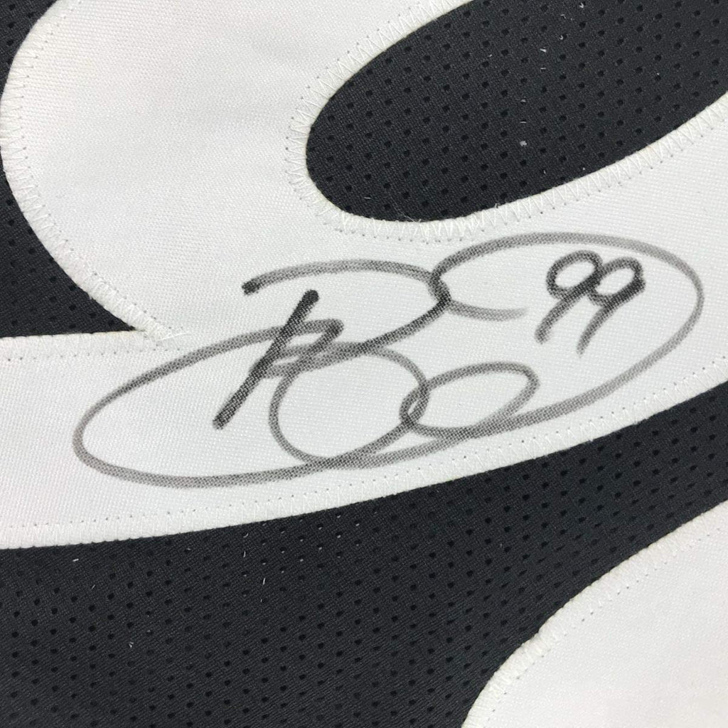 Framed Autographed/Signed Brett Keisel 35x39 Pittsburgh Black Football Jersey JSA COA
