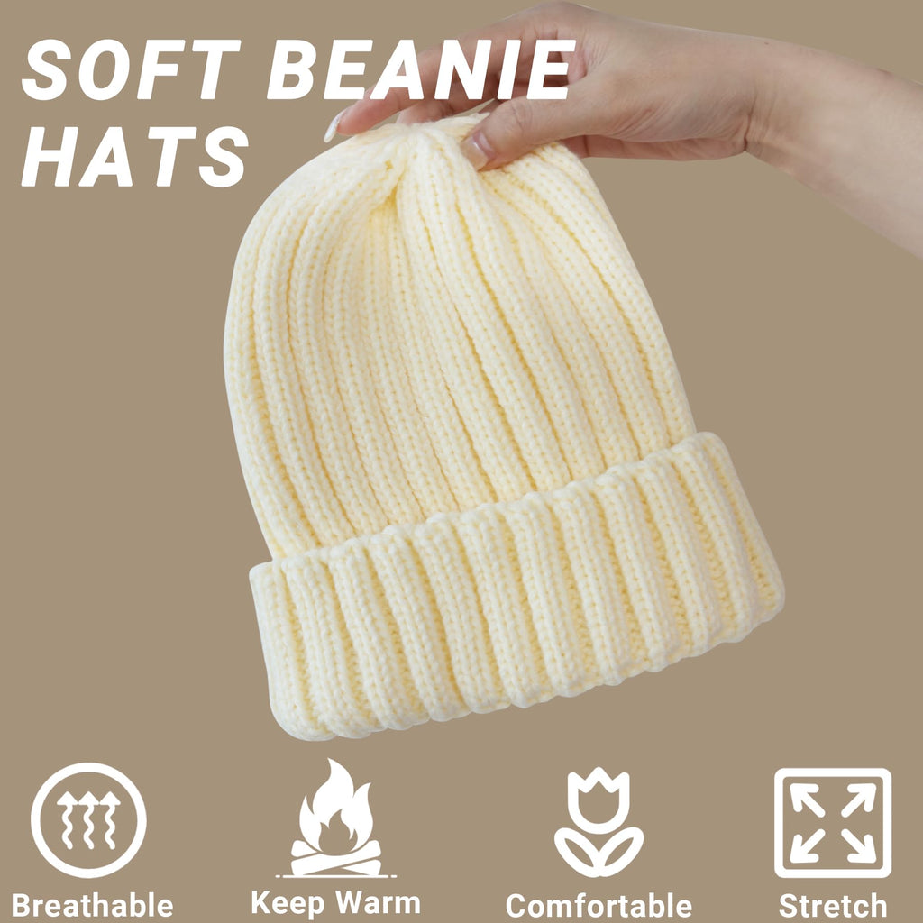 [Like New] NPQQUAN 2-Pack Khaki Knit Winter Beanies, Size S