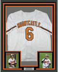 Framed Autographed/Signed Ryan Mountcastle 35x39 Baltimore White Baseball Jersey Beckett BAS COA