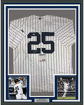 Framed Autographed/Signed Gleyber Torres 35x39 New York Pinstripe Baseball Jersey PSA/DNA COA
