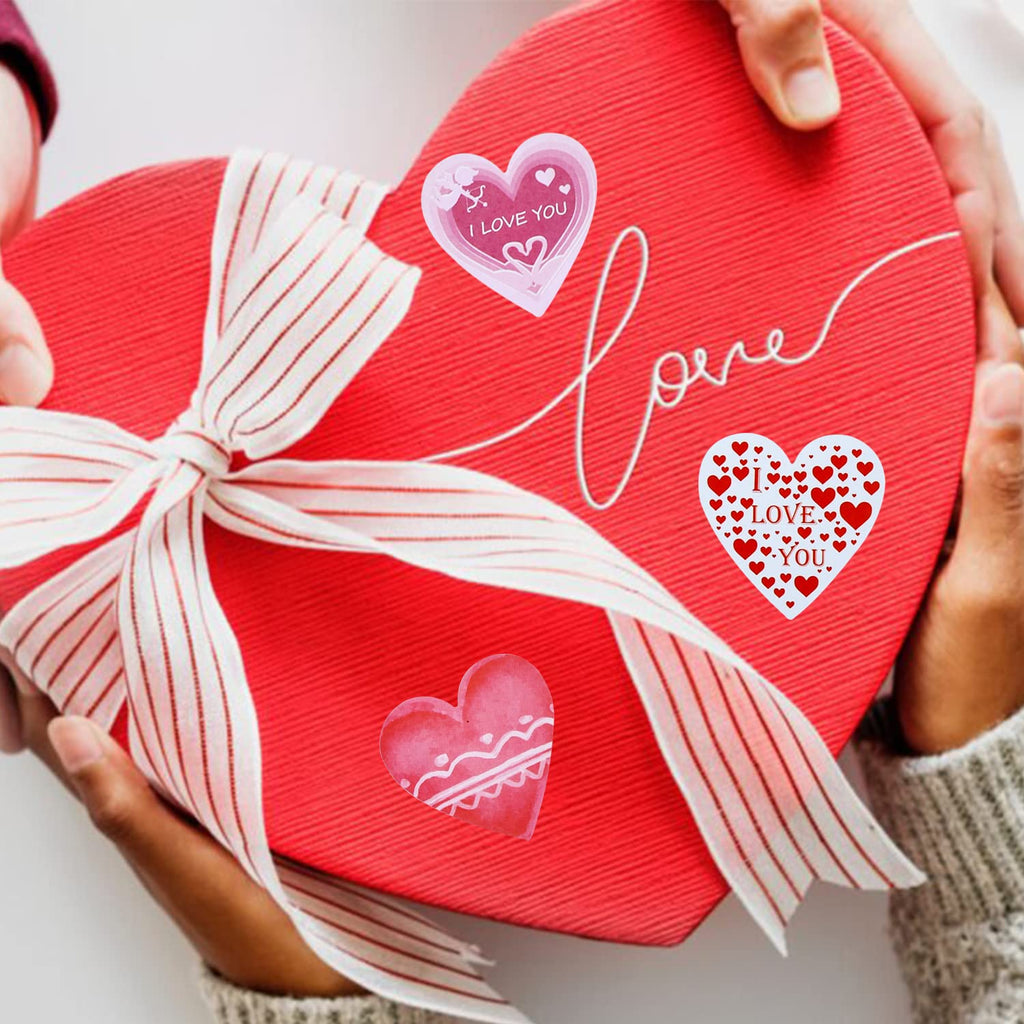 CTOHN 1500 PCS 1.5in Red Heart Stickers Self Adhesive Love Roll