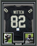 Framed Autographed/Signed Jason Witten 35x39 Las Vegas Oakland Black Football Jersey Beckett BAS COA