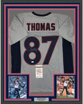 Framed Autographed/Signed Demaryius Thomas 35x39 Houston Grey Football Jersey JSA COA