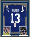Framed Autographed/Signed TY T.Y. Hilton 35x39 Indianapolis Blue Football Jersey JSA COA