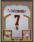 Framed Autographed/Signed Joe Theismann SB XVII Champs 35x39 Washington White Football Jersey JSA COA