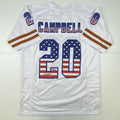 Autographed/Signed Earl Campbell Texas USA White Football Jersey Beckett BAS COA