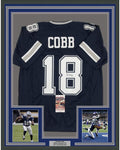 Framed Autographed/Signed Randall Cobb 35x39 Dallas Dark Blue Football Jersey JSA COA