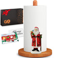 GAJ Christmas Paper Towel Holder Santa Claus Walnut Color 3D Xmas Decor