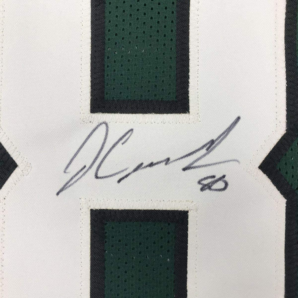 Framed Autographed/Signed Jamison Crowder 35x39 New York Green Football Jersey JSA COA