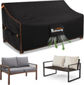 Rimwig Waterproof Outdoor Sofa Cover 89x89in V-Shape Black 420D Oxford Fabric