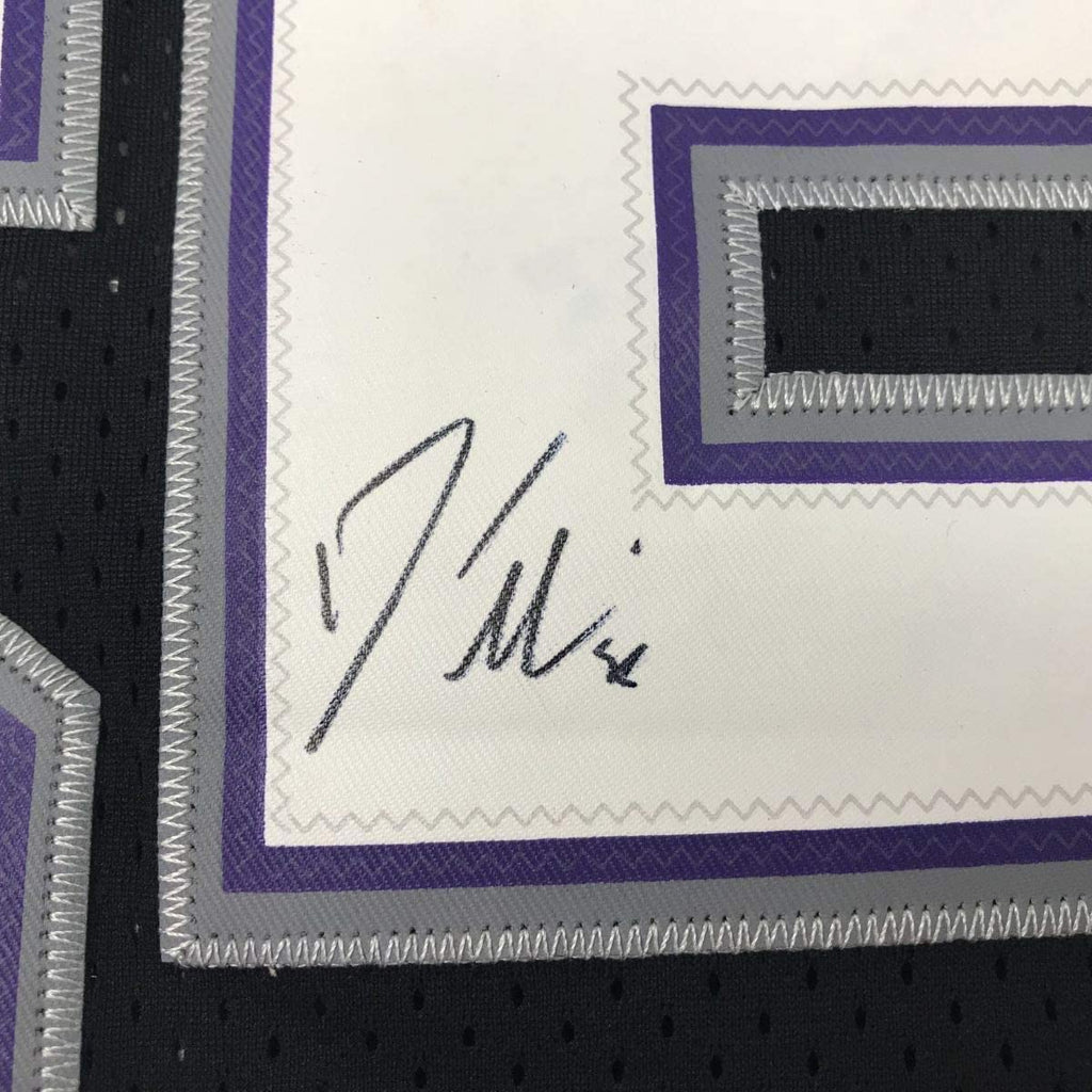 Framed Autographed/Signed Jason Williams 35x39 Sacramento Black Basketball Jersey Beckett BAS COA
