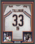 Framed Autographed/Signed Charles Tillman Peanut 35x39 Chicago White Football Jersey JSA COA