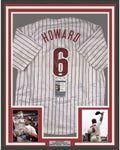 Framed Autographed/Signed Ryan Howard 06 MVP 35x39 Philadelphia Pinstripe Baseball Jersey JSA COA