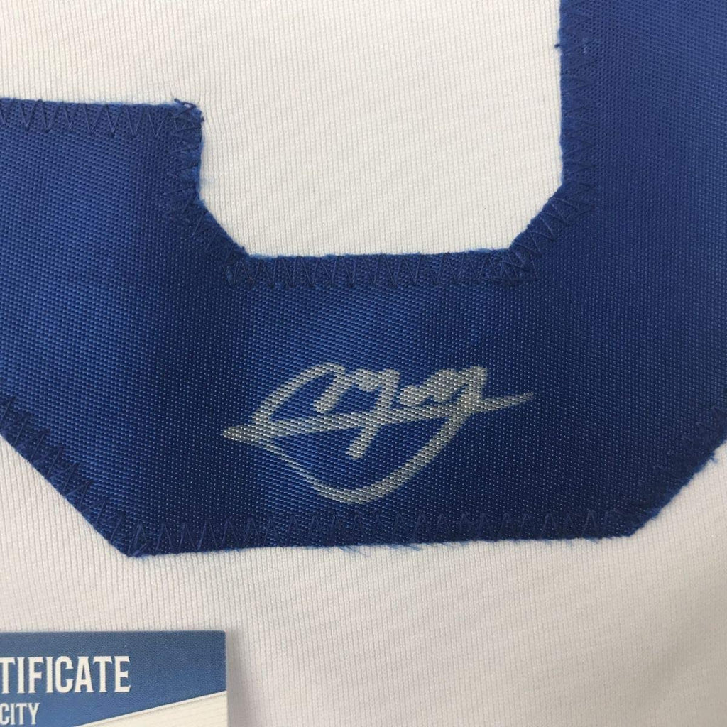 Framed Autographed/Signed Manny Machado 35x39 San Diego White Baseball Jersey Beckett BAS COA