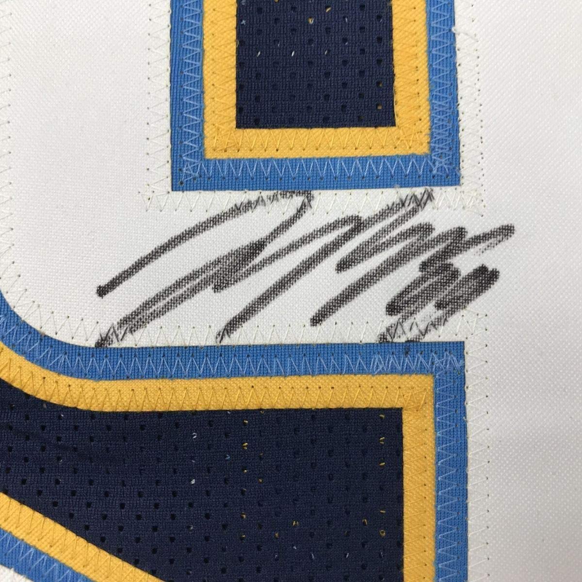 Framed Autographed/Signed Joey Bosa 35x39 Los Angeles LA Dark Blue Football Jersey JSA COA