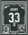 Framed Autographed/Signed Jamal Adams 35x39 New York Green 2019 Football Jersey JSA COA