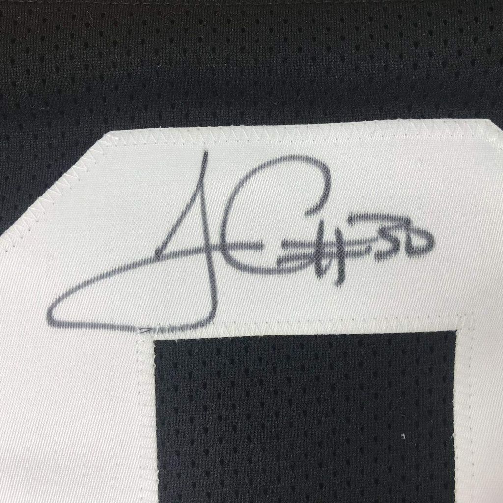 Framed Autographed/Signed James Conner 35x39 Pittsburgh Black Football Jersey Beckett BAS COA