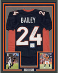 Framed Autographed/Signed Champ Bailey 35x39 Denver Blue Football Jersey Beckett BAS COA