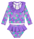 RAISEVERN Girls 2-Piece Mermaid Swimsuit Rash Guard Set A-mermaid-01 Size 3T