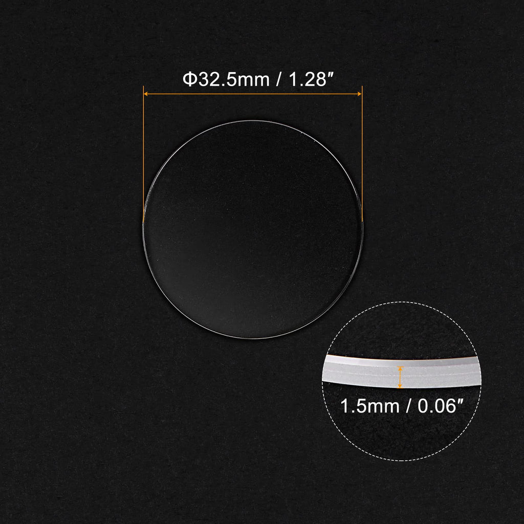uxcell 32.5mm Sapphire Crystal Watch Glass Lens Round Flat 1.5mm Replacement