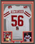 Framed Autographed/Signed Kwon Alexander 35x39 San Francisco White Football Jersey JSA COA