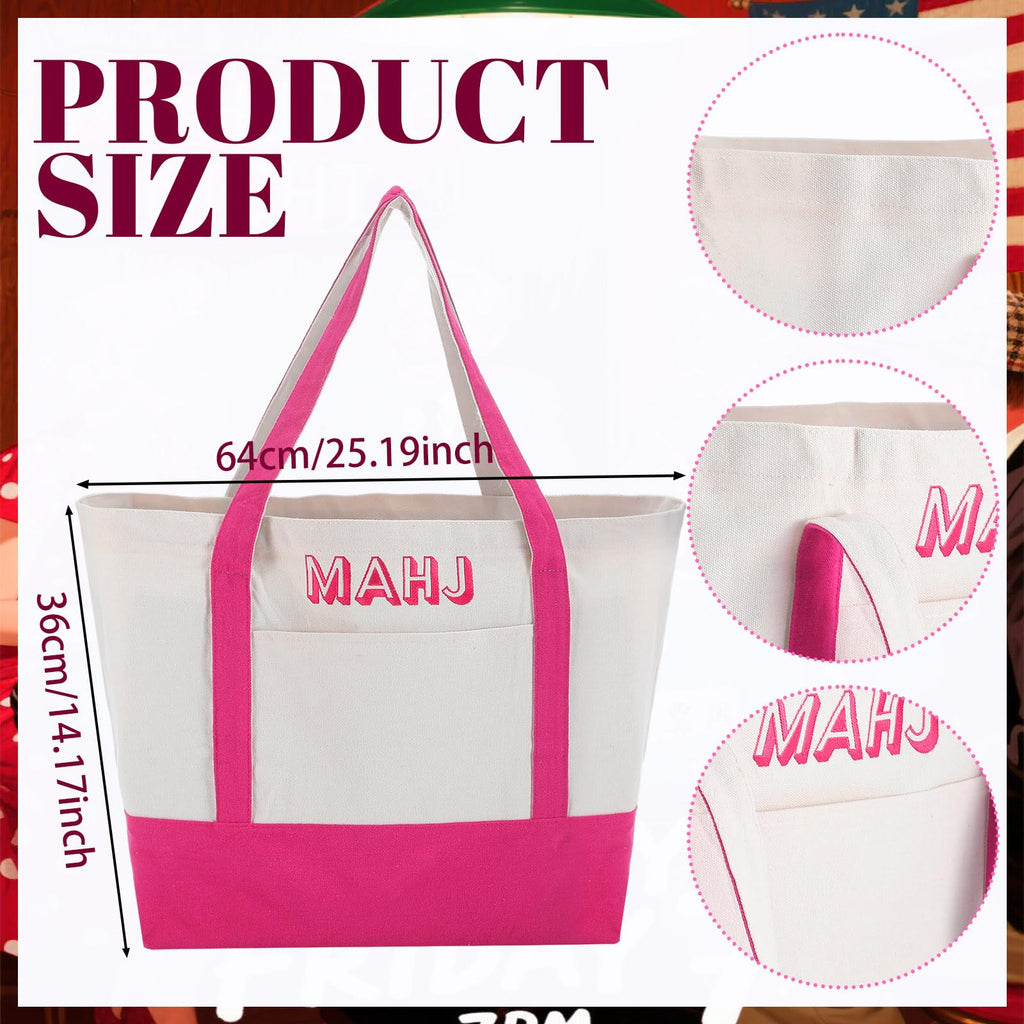Sunnymove Extra Large American Mahjong Tile Bag Pink 25.2x14.17x9.06 in