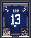 Framed Autographed/Signed TY T.Y. Hilton 35x39 Indianapolis Blue Football Jersey PSA/DNA COA