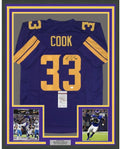 Framed Autographed/Signed Dalvin Cook 35x39 Minnesota Color Rush Football Jersey JSA COA