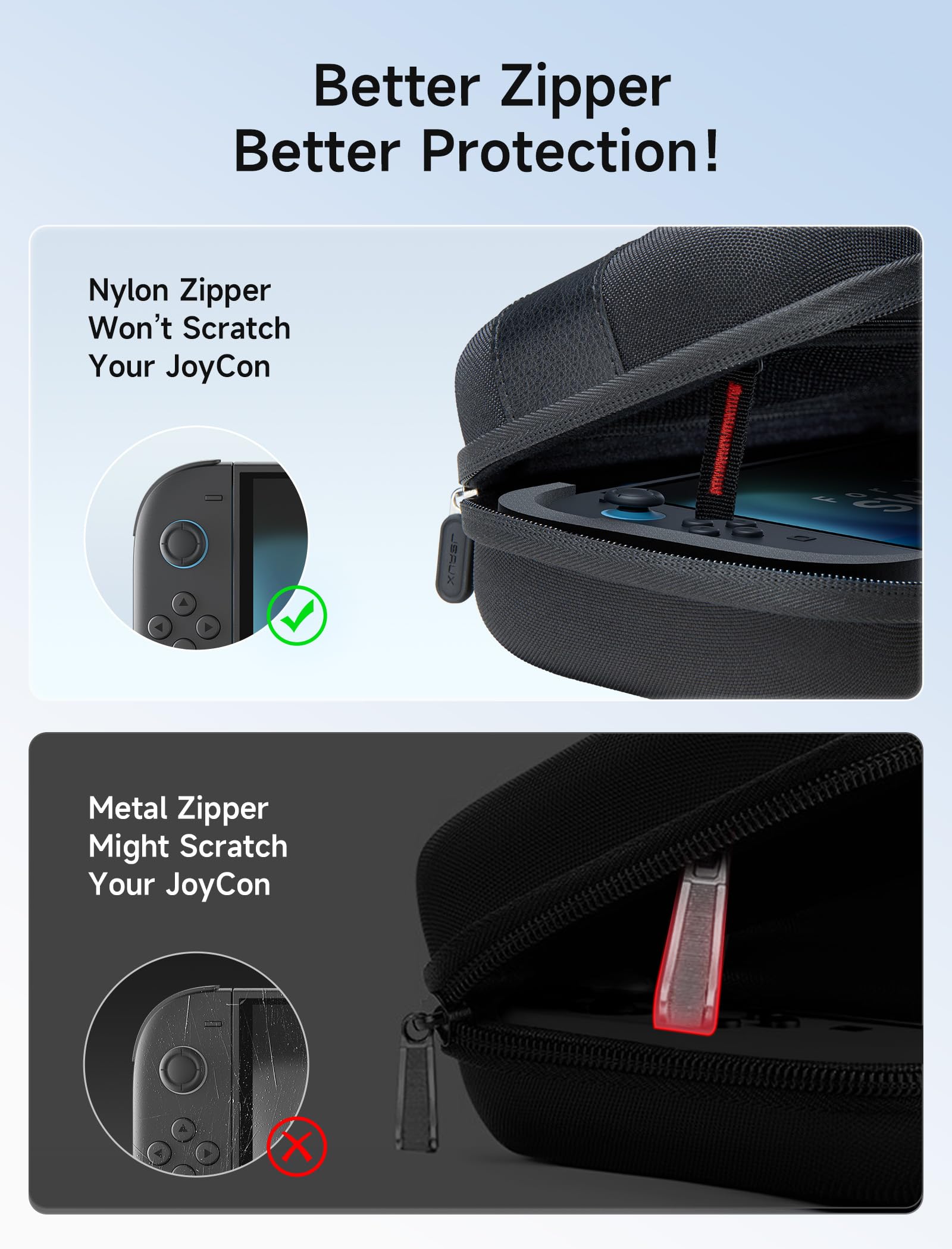 JSAUX Large Capacity Hard Shell Carrying Case Nintendo Switch 2, 20 Slots Black