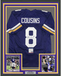 Framed Autographed/Signed Kirk Cousins 35x39 Minnesota Purple Football Jersey PSA/DNA COA
