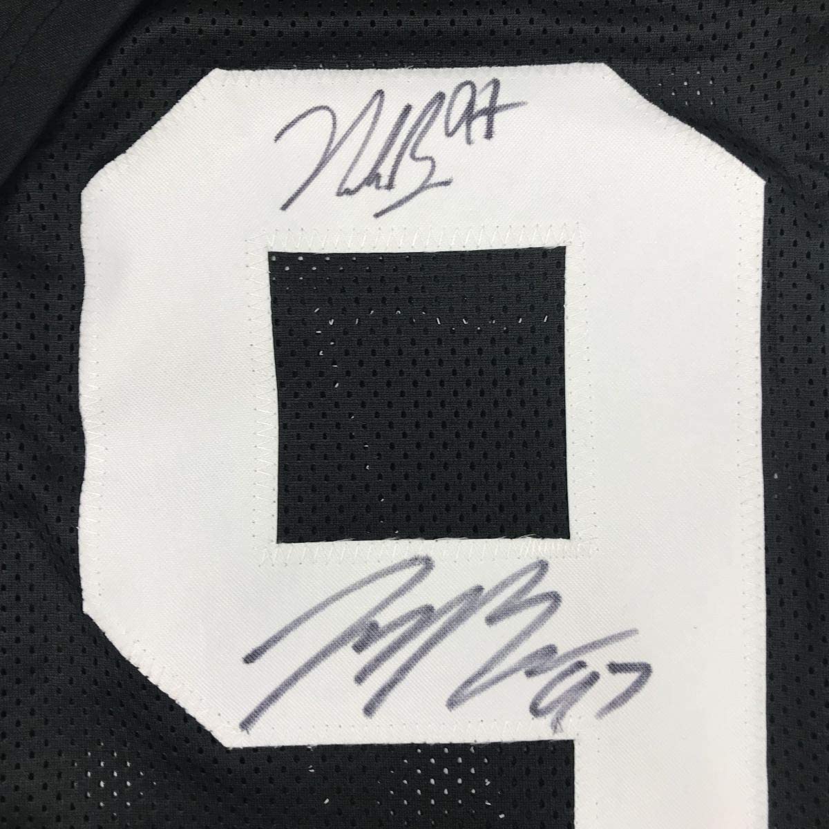 Framed Autographed/Signed Nick & Joey Bosa Brothers 35x39 Ohio State Black College Football Jersey JSA COA