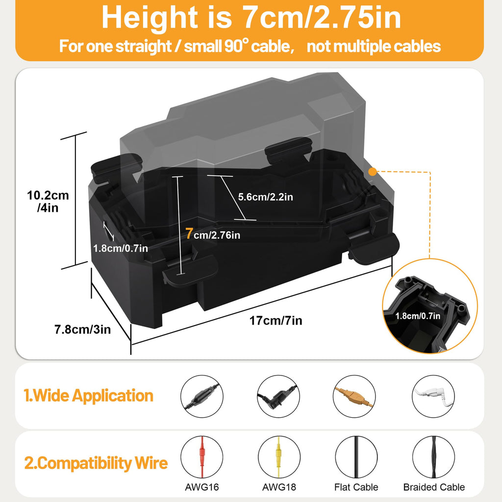 CFMASTER Weatherproof Outdoor Electrical Box IP66 7x3x4in Vanilla 3 Pack