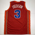 Autographed/Signed Allen Iverson Syracuse Nationals Nats Red Basketball Jersey PSA/DNA COA