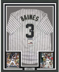 Framed Autographed/Signed Harold Baines 05 WS Champs 35x39 Chicago Pinstripe Baseball Jersey PSA/DNA COA