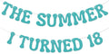 Nesinpa The Summer I Turned 18 Banner Blue Glitter 18th Birthday Party