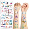 SBOBUY Ocean Animal Temporary Tattoos 10 Sheets Gold Cartoon Kids Party