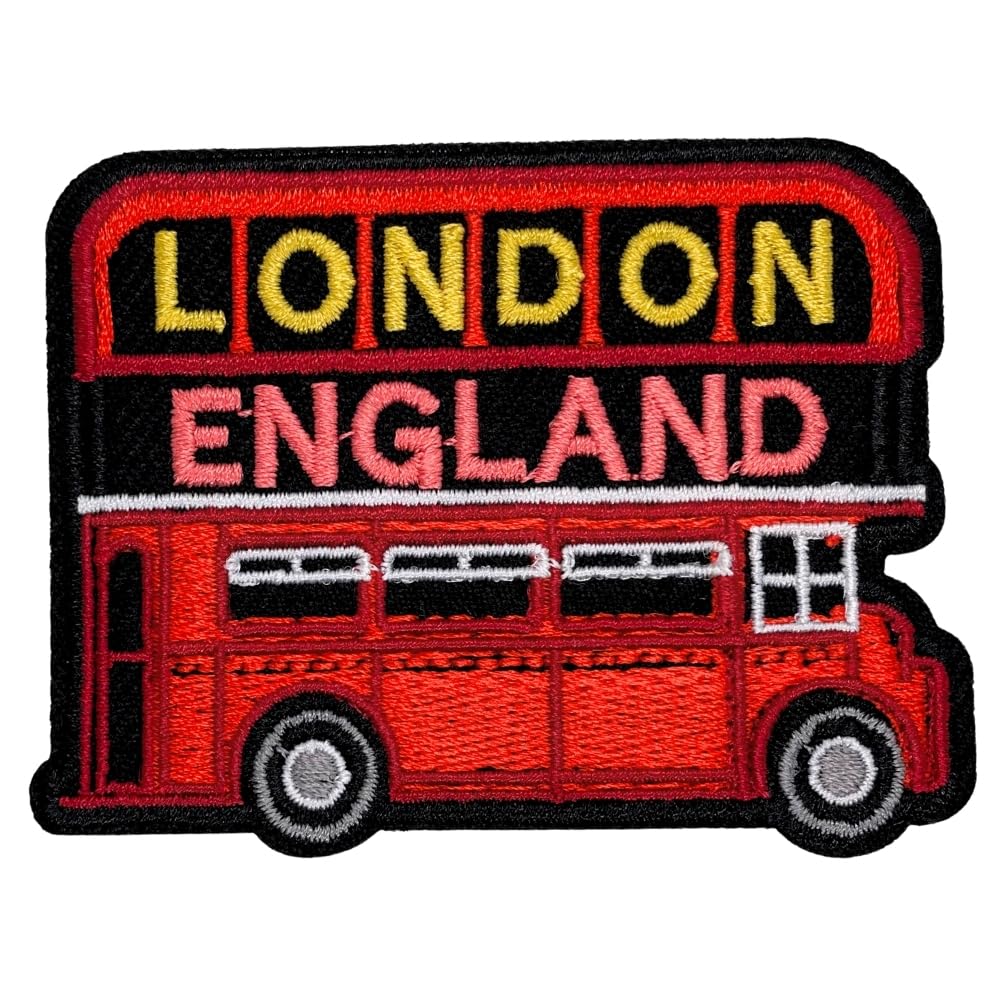 EMBRO BOF London Double-Decker Bus Patch 2.25in Iron On Embroidered
