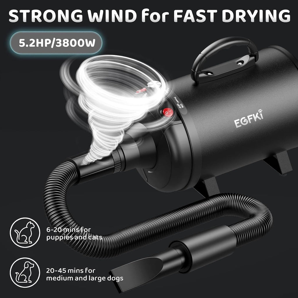High-Velocity Dog Grooming Dryer – Heater & 4 Nozzles