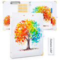 Lattlefnki Cute 3 Ring Binder 1 Inch Round Clipboard White 5 Dividers 8.5x11