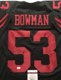 Autographed/Signed Navorro Bowman San Francisco 49ers Black Football Jersey JSA COA
